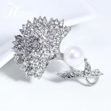 Pearl Dandelion Breast Flower Brooch