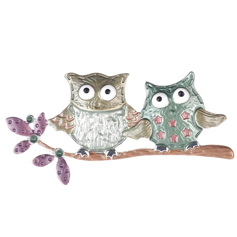 Enamel Owl Bird Brooch Spring Style Animal Pins Mother's Gift