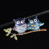 Enamel Owl Bird Brooch Spring Style Animal Pins Mother's Gift