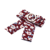 Large Ribbon Bow Brooch Rhinestone Crystal Fabric Cloth Art Wedding Dress Pins