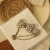 Vintage Palace Bowknot Chain Brooch Women's Holiday Party Clothing Accessories