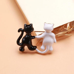 Beaut&Berry Enamel Cat Brooches 2-color Lovely Cats Pet Party Causal