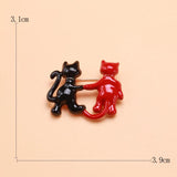 Beaut&Berry Enamel Cat Brooches 2-color Lovely Cats Pet Party Causal