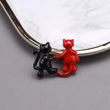 Beaut&Berry Enamel Cat Brooches 2-color Lovely Cats Pet Party Causal