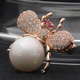 Blucome Zircon Bee Scarf Pins Copper Insect Brooch Pin Wedding Jewelry