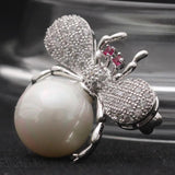 Blucome Zircon Bee Scarf Pins Copper Insect Brooch Pin Wedding Jewelry