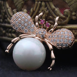 Blucome Zircon Bee Scarf Pins Copper Insect Brooch Pin Wedding Jewelry