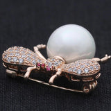 Blucome Zircon Bee Scarf Pins Copper Insect Brooch Pin Wedding Jewelry