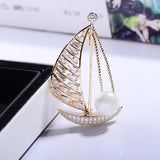 Sailboat Brooch Suit Accessories with Personality Stone Corsage