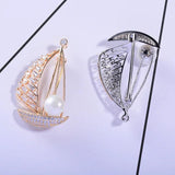 Sailboat Brooch Suit Accessories with Personality Stone Corsage