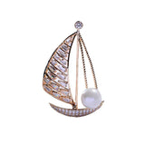 Sailboat Brooch Suit Accessories with Personality Stone Corsage