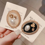 Crystal Bow Pearl Brooch Retro Pin Jewelry Clothes Accessories
