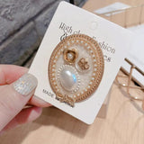 Crystal Bow Pearl Brooch Retro Pin Jewelry Clothes Accessories