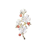 Copper Inlaid Zircon Plum Blossom Brooch Female Temperament Flower Clothing Pin