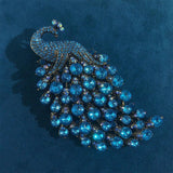 Vintage Crystal Phoenix Brooch Women Coat Accessory