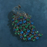 Vintage Crystal Phoenix Brooch Women Coat Accessory