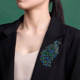 Vintage Crystal Phoenix Brooch Women Coat Accessory