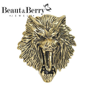 Beaut&Berry Lion Head Brooch Wedding Party Pin Gift