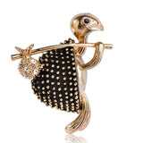 Vintage Style Walking Tortoise Brooch with Crystals