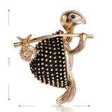 Vintage Style Walking Tortoise Brooch with Crystals