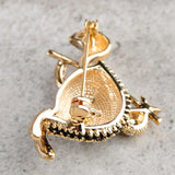Vintage Style Walking Tortoise Brooch with Crystals