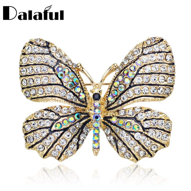 Crystal Rhinestone Butterfly Brooch Pin for Women Dress Wedding Bridal Z017