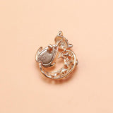 Opal Fox Brooch for Women Unisex Rhinestone Animal Causal Pin