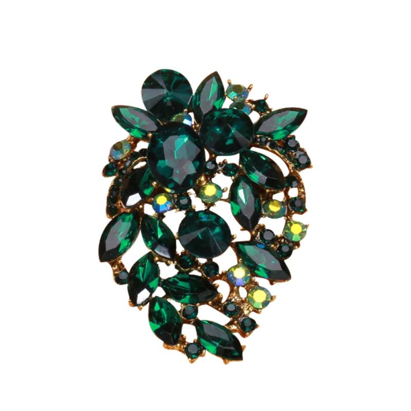 Beaut&Berry Baroque Rhinestone Glass Brooch Women's Accessory