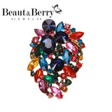 Beaut&Berry Baroque Rhinestone Glass Brooch Women's Accessory