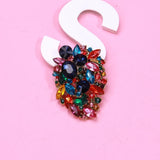 Beaut&Berry Baroque Rhinestone Glass Brooch Women's Accessory