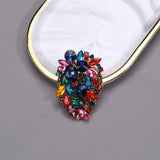 Beaut&Berry Baroque Rhinestone Glass Brooch Women's Accessory