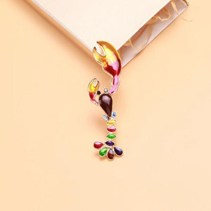 Beaut&Berry 2-color Lobster Brooches Oil Dripping Women Banquet Party