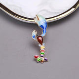 Beaut&Berry 2-color Lobster Brooches Oil Dripping Women Banquet Party