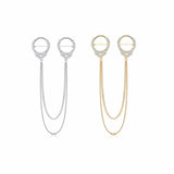 Punk Zircon Handcuffs Brooches Retro Copper Tassel Brooch Pins