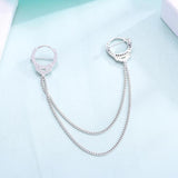 Punk Zircon Handcuffs Brooches Retro Copper Tassel Brooch Pins