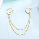 Punk Zircon Handcuffs Brooches Retro Copper Tassel Brooch Pins