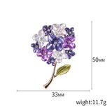 Purple Hydrangea Plant Flower Brooch Pin