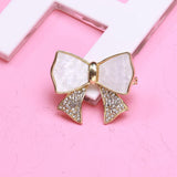 Acrylic Bowknot Brooch Women Rhinestone Bow Knot Brooch Pin