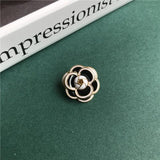 Retro Enamel Glaze Camellia Brooch Pins for Women