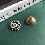 Retro Enamel Glaze Camellia Brooch Pins for Women