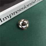 Retro Enamel Glaze Camellia Brooch Pins for Women