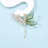 Beaut&Berry Wheat Butterfly Rhinestone Brooch Resin Brooch
