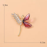 Beaut&Berry Wheat Butterfly Rhinestone Brooch Resin Brooch