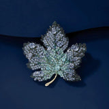 Maple Leaf Brooch Rhinestone Costume Jewelry Women Accessories Year Bijoux