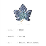 Maple Leaf Brooch Rhinestone Costume Jewelry Women Accessories Year Bijoux