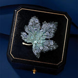 Maple Leaf Brooch Rhinestone Costume Jewelry Women Accessories Year Bijoux