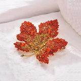 Maple Leaf Brooch Rhinestone Costume Jewelry Women Accessories Year Bijoux