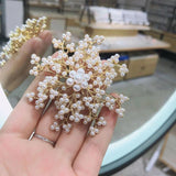 Snowflake Pearl Brooch Pin for Women Winter Coat Jacket