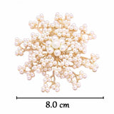 Snowflake Pearl Brooch Pin for Women Winter Coat Jacket
