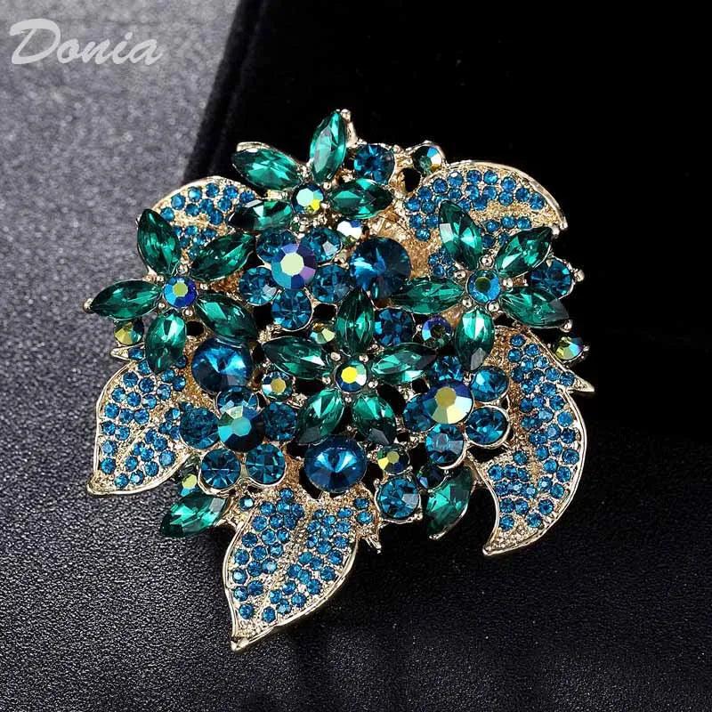 Donia Glass Brooch Artificial Pearl Starfish Ladies Jewelry Coat Accessories